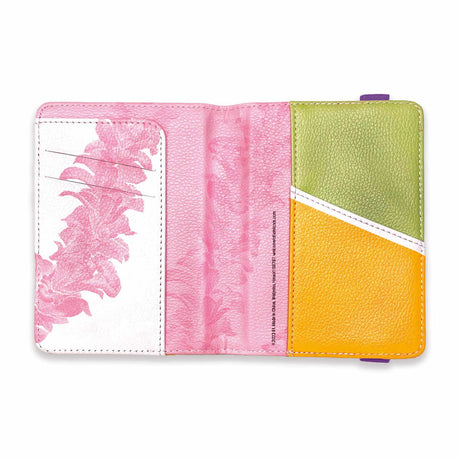 Vibrant passport holder featuring a tropical floral pattern, ideal for stylish travelers.