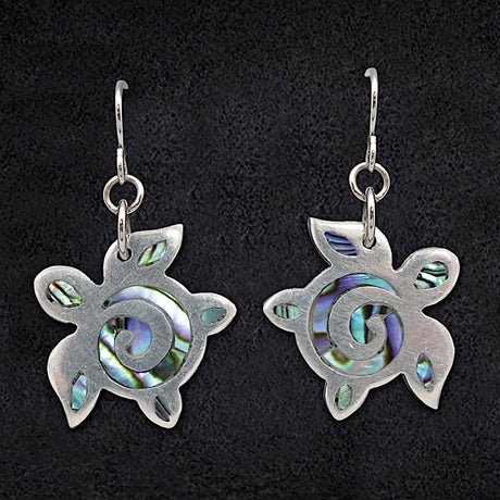 Pewter Earrings, Paua - Honu