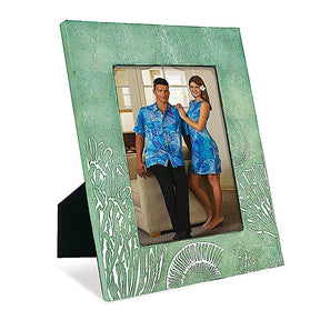 Photo Frame 3.5 x 5, Painted Shells - Green