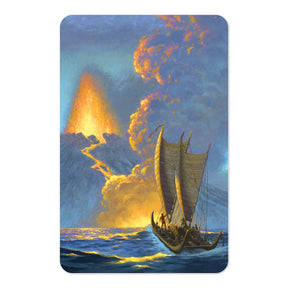 Explorers island-themed playing cards from Our Island Heritage, bridge-sized at 3.43” H x 2.24” W, featuring captivating explorer-inspired designs in a durable clear plastic case.