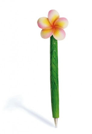 Polyresin Pen, Pink Plumeria