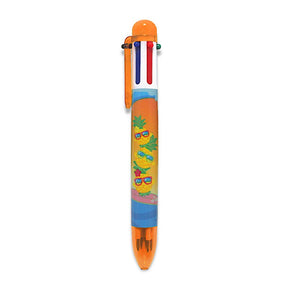 Rainbow Writer pen featuring a Surfin' Pineapples design, showcasing playful pineapple characters on surfboards, perfect for adding fun and color to your writing.