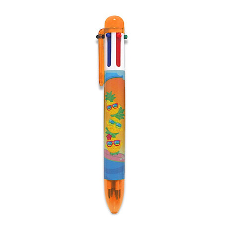 Rainbow Writer pen featuring a Surfin' Pineapples design, showcasing playful pineapple characters on surfboards, perfect for adding fun and color to your writing.