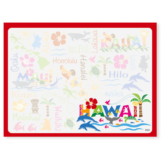 Rectangular Aloha Stick 'N Notes featuring a Hawaiian Adventures design, showcasing vibrant tropical scenes and motifs, perfect for jotting down reminders or messages.