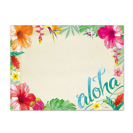 Rectangular Stick'n notes featuring an Aloha Floral design, showcasing vibrant tropical flowers, perfect for leaving messages and reminders.