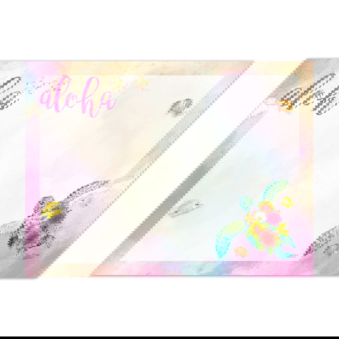 Rectangular Stick'n Notes, Watercolor Honu