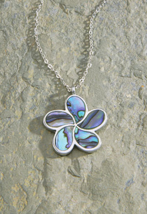 Silver Chain, Pewter/Paua - Plumeria