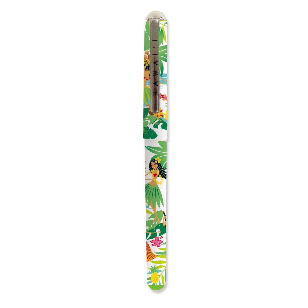 Single Roller Ball Pen, Island Hula Honeys - White