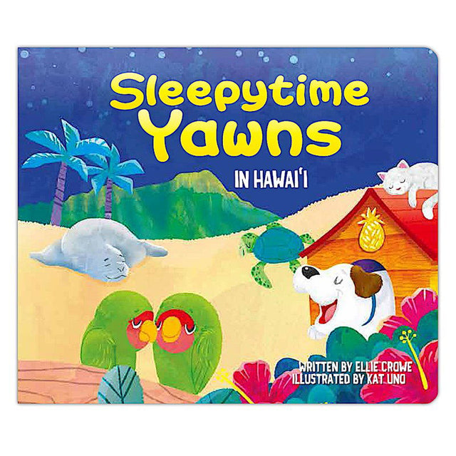 Sleepytime Yawns in Hawaii children's book featuring colorful illustrations and a soothing narrative, perfect for bedtime reading with a Hawaiian theme.