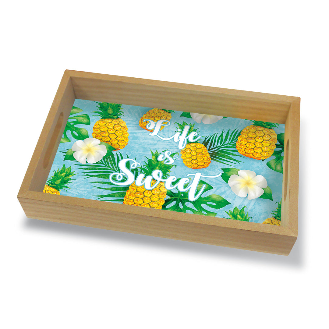 Coastal Wood Tray Small, Life Is Sweet