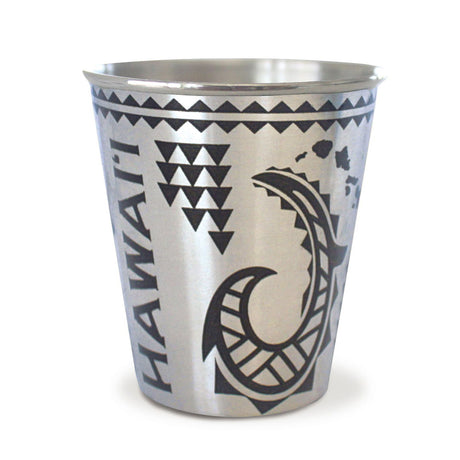 Stainless Steel Foil Shotglass, Tribal Hook