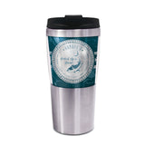 Stainless steel Hawaii tumbler with circle design featuring a fish