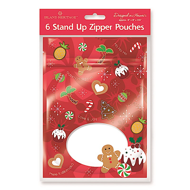 Stand-Up Zipper Pouch 6-Pack, Holiday Delights