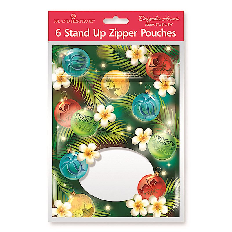 Stand-Up Zipper Pouch 6-Pack, Ornaments of the Islands