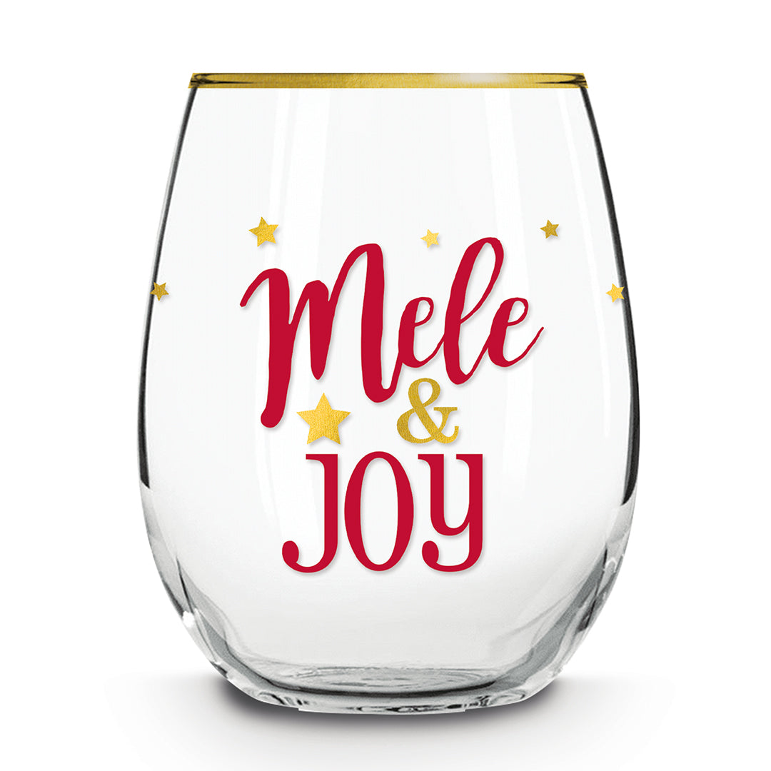 Stemless Wine Glass, Mele and Joy