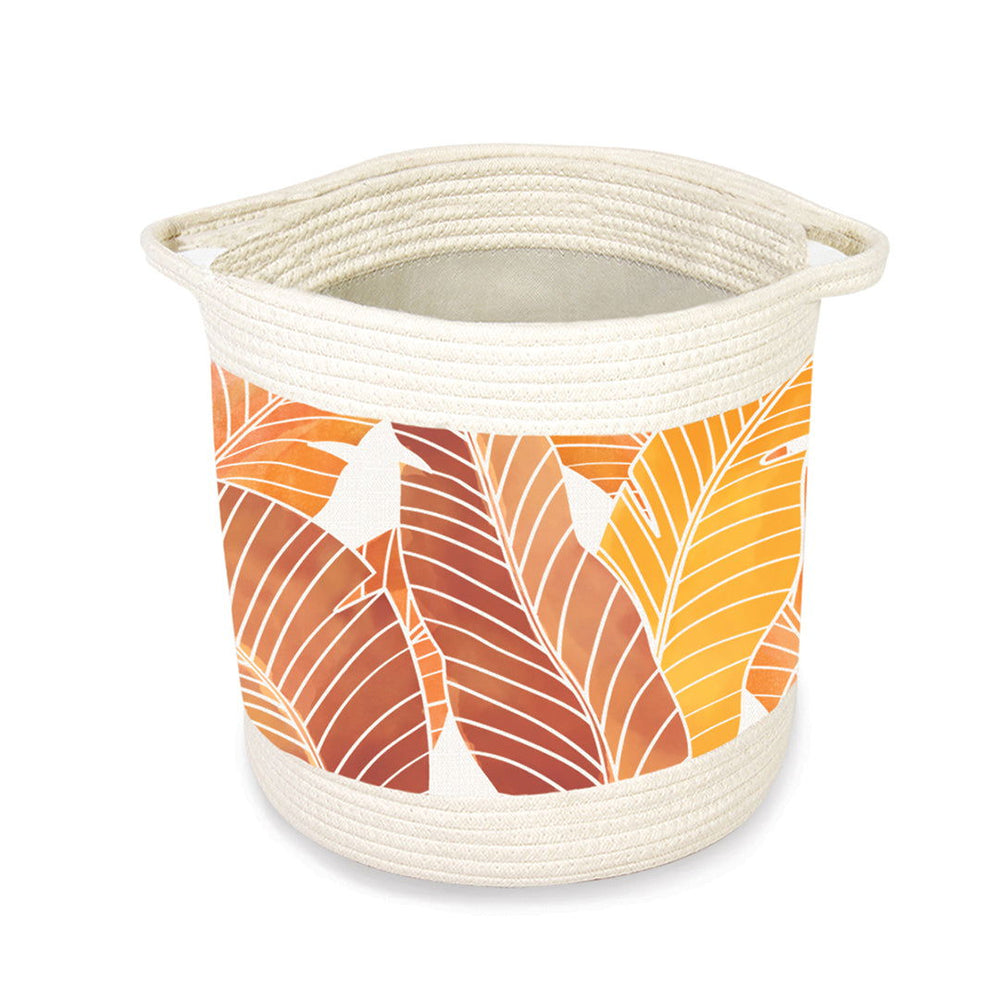 Storage Baskets, Tropical Leaves Brown - Small  