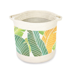 Storage Baskets, Tropical Leaves Green - Small  