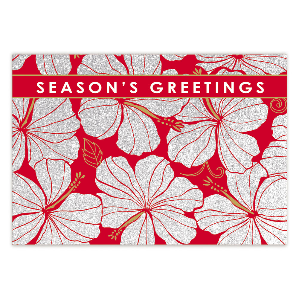 Supreme Box Mele Kalikimaka 12 Pack Cards, Hibiscus Chic White II