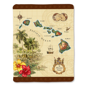 Travel Blanket, Islands of Hawai‘i - Tan  