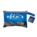 Portable travel blanket with the cute Ocean of Friends pattern, ideal for adding comfort during your travels.