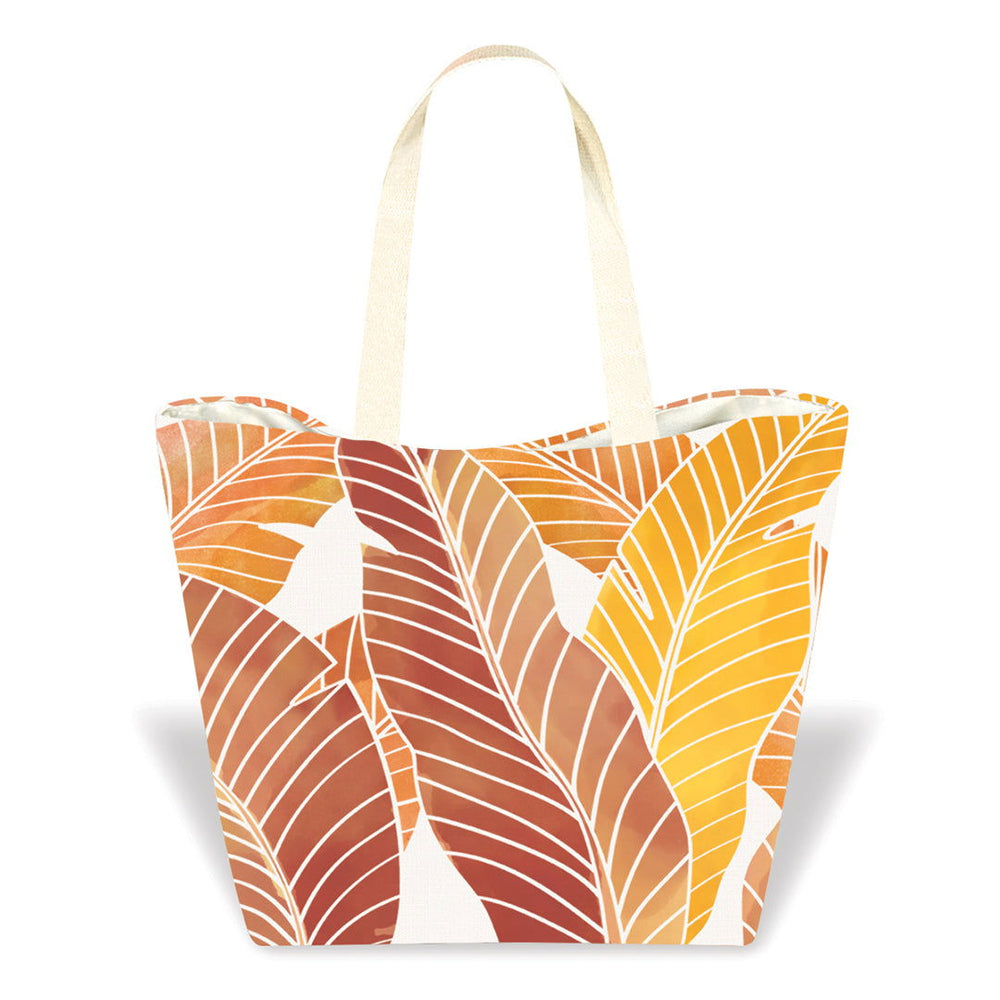 Tropical Beach Totes, Tropical Leaves - Brown  