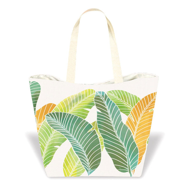 Tropical Beach Totes, Tropical Leaves - Green  