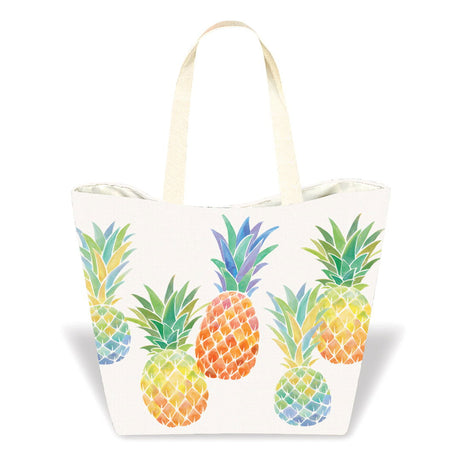 Tropical Beach Totes, Watercolor Pineapple  