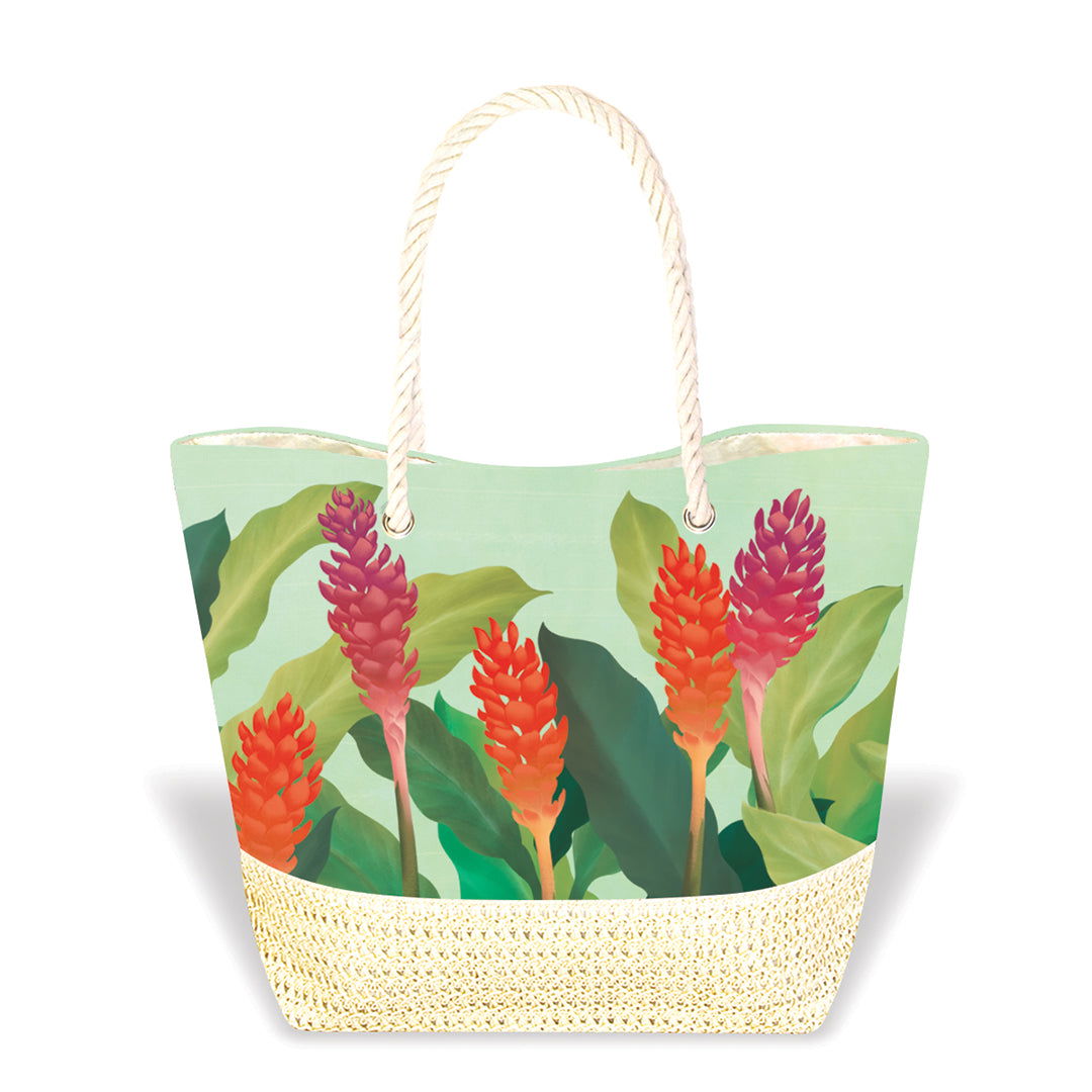 Tropical Straw Totes, Ginger Paradise  