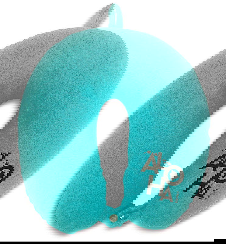 Velvet travel neck pillow featuring a Tropical Aloha design, showcasing soft fabric with vibrant tropical patterns, perfect for cozy and stylish travel comfort.