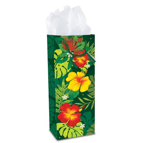 Wine Gift Bag, Floral Monstera