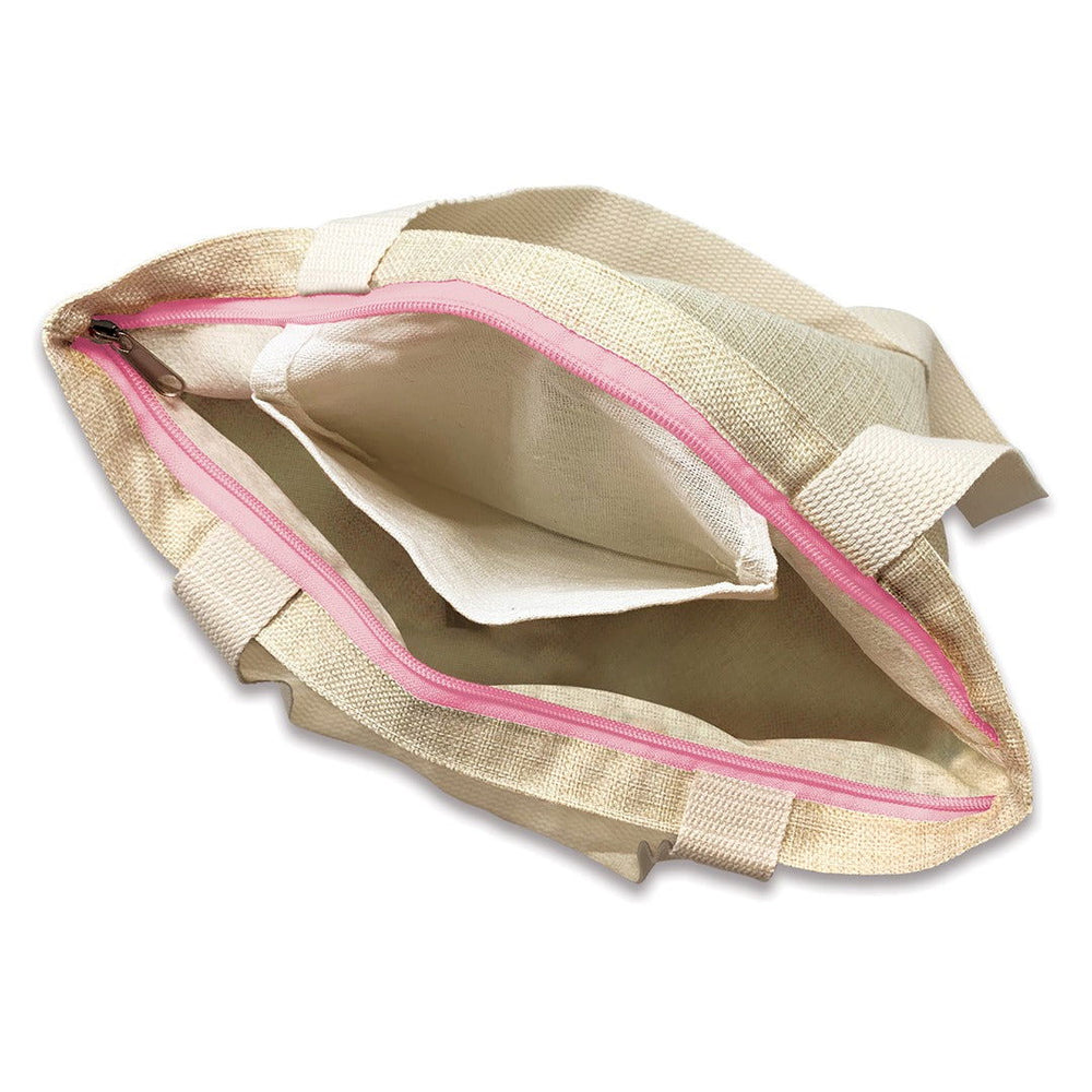 Woven Tote with Zipper, Leis of Aloha  