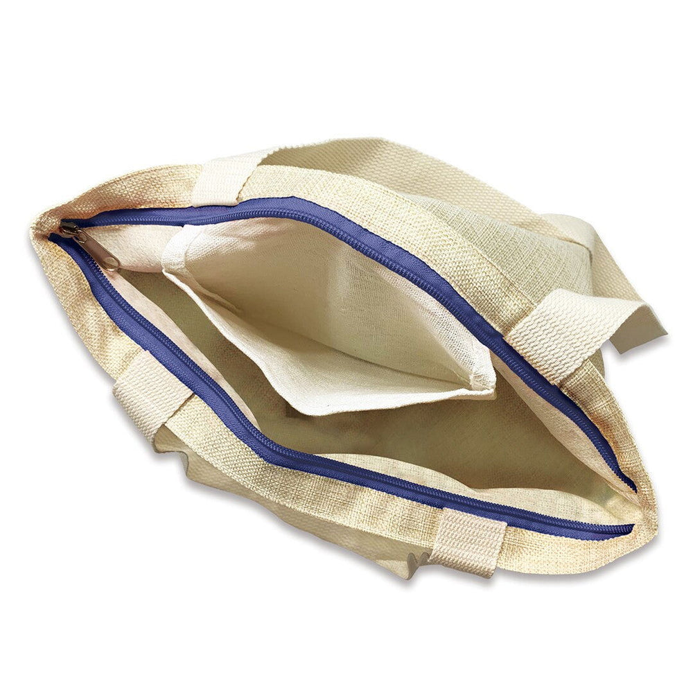 Woven Tote with Zipper, Ocean of Friends  