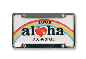 Hawaii aloha heat rainbow licence plate