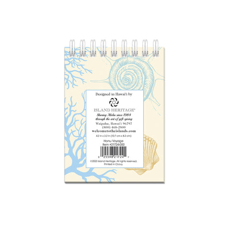 back spiral note book Hawaii shells