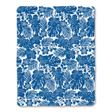 Blue floral pattern blanket on a white background