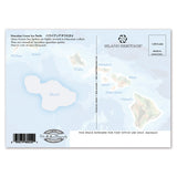 Hawaiian green sea turtle postcard with map and branding