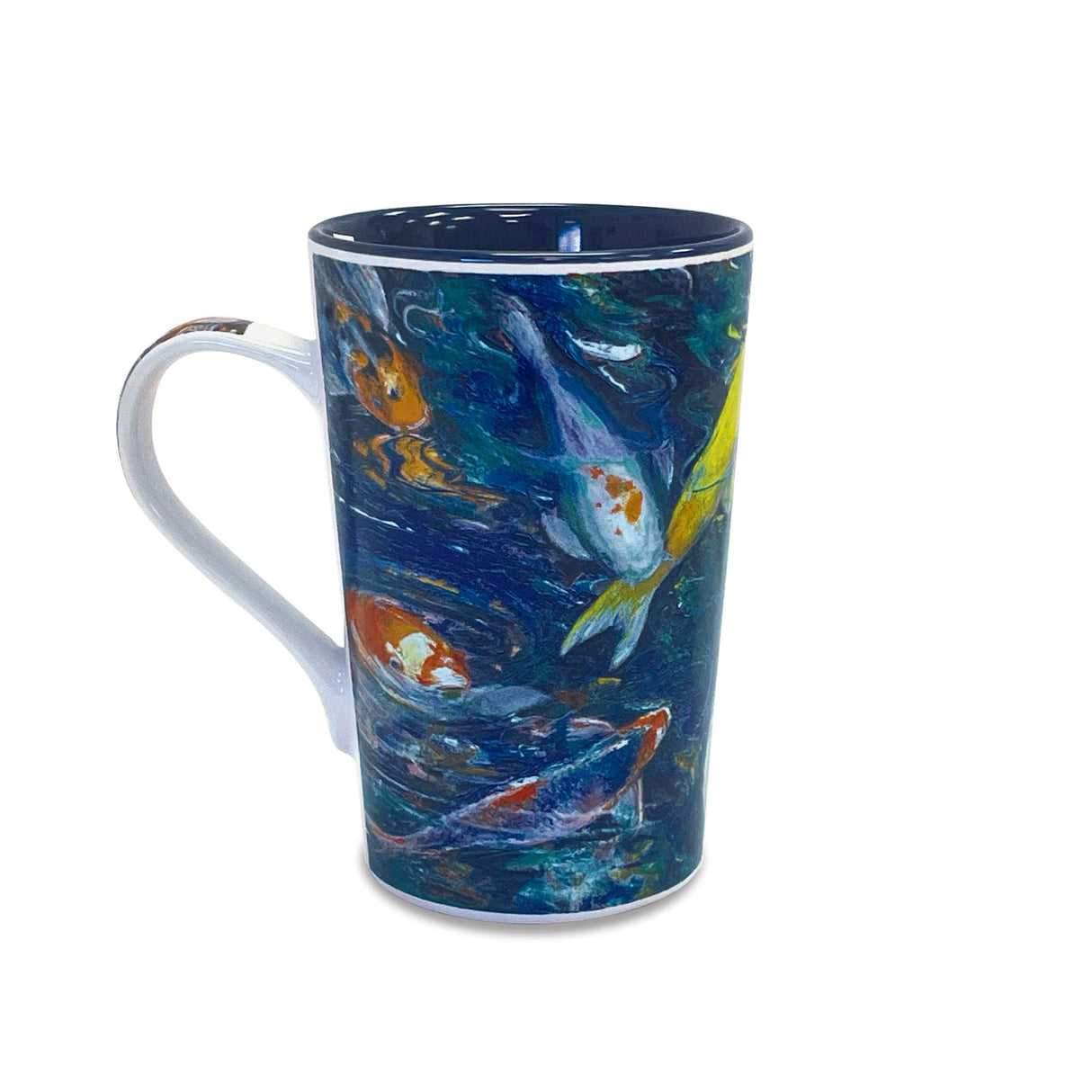 Mug with fish design on a white background