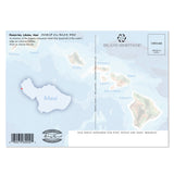 Map of Maui on a postcard with 'Island Heritage' branding