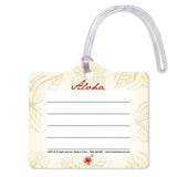 Back of luggage tag with Hawaii aloha theme