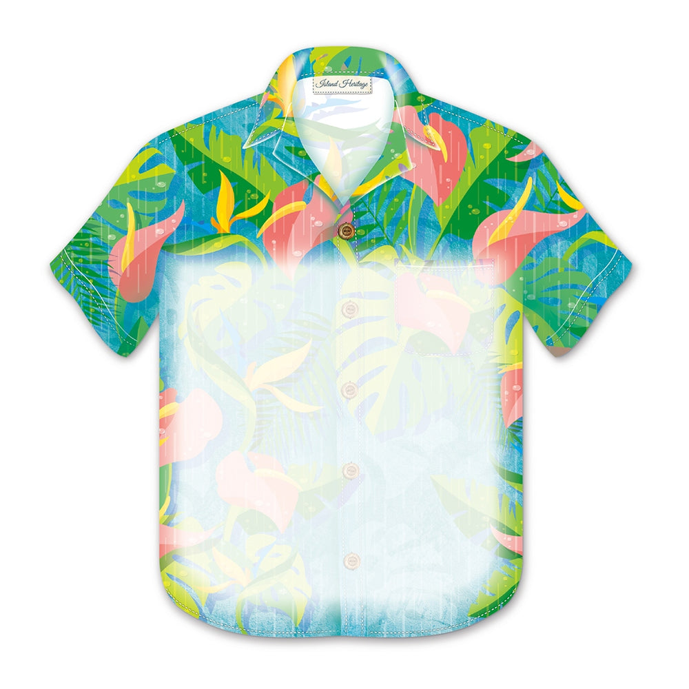 Aloha Shirt Magnetic Notepad, Rainforest, featuring a vibrant tropical jungle design with 80 sheets