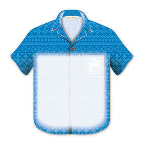 Aloha Shirt Magnetic Notepad, Aloha Honu - Blue, featuring a vibrant sea turtle design with 80 sheets