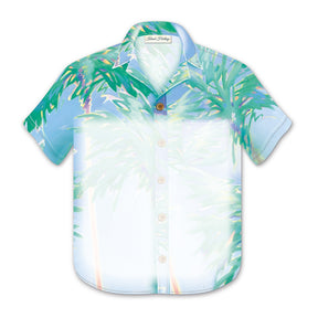 Aloha Shirt Magnetic Notepad, Swaying Palms, showcasing the durable magnetic backing for easy attachment