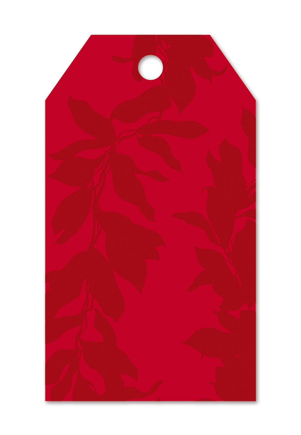 Back of red Christmas gift tag