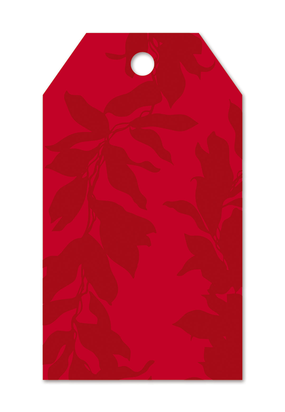 Back of red Christmas gift tag