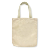 Beige woven tote bag on a white background